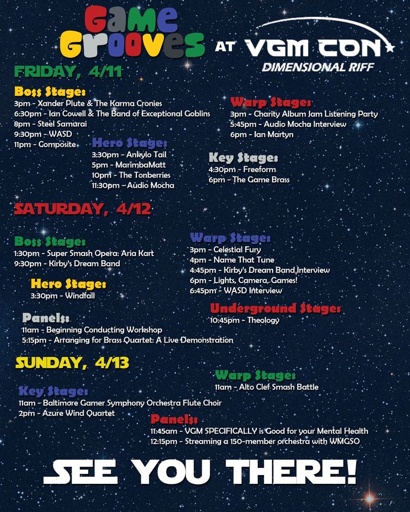 GameGrooves at VGM CON schedule