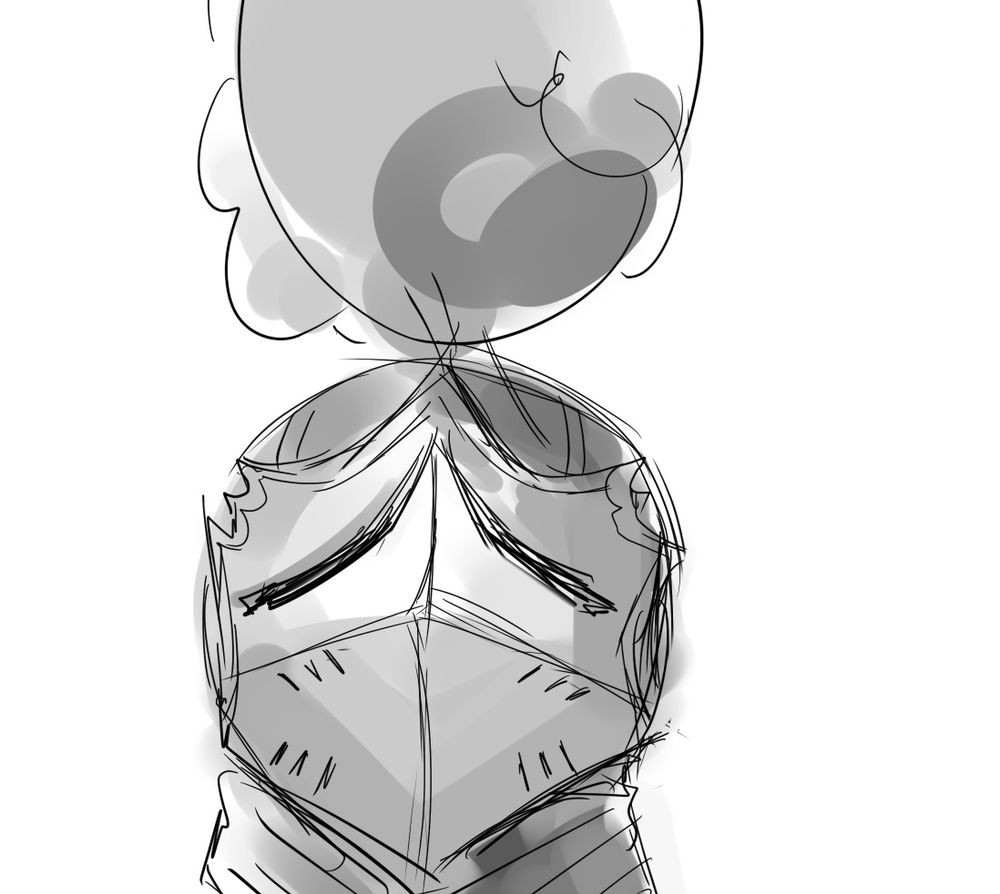 Front facing knight light sketch