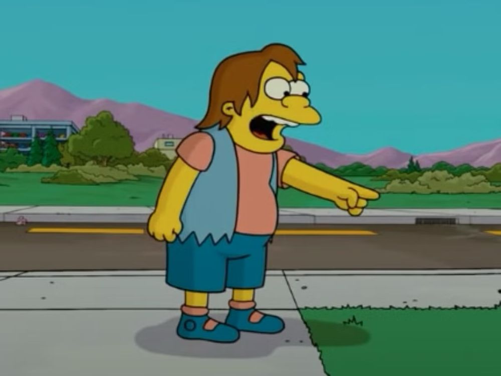 Nelson Muntz laughing at jerks