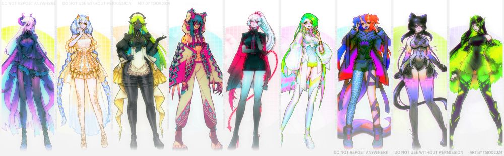 From Left to Right: 
1. Motley_Fae + 2. Ai_Eggs + 3. Amber__Gray + 4. Kooro_H + 5. PorcelainMaid + 6. Szycrotic + 7. SadBunnyArt + 8. Celliron + 9. SalubriousKang 

#FashionDesignChallenge #CLIPSTUDIOPAINT #CLIPSTUDIO #Vgen #art #OutfitDesign #Vtuber #ENVtuber #artwork #illustration #illust #digitalart #digitalartwork #イラスト #fanart #characterdesign Celliron SalubriousKang ai_eggs Motley_Fae Amber__Gray Kooro_H PorcelainMaid Szycrotic SadBunnyArt #szyartic #bnuyart #PorcelainMade #Celliron #ambieart