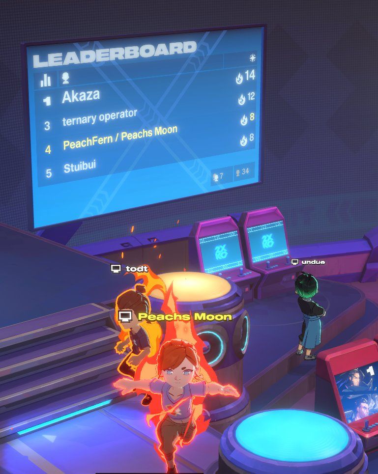 2XKO lobby leaderboard featuring PeachFern / Peachs Moon at 4th spot