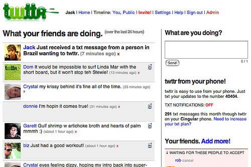 Early Twitter screenshot