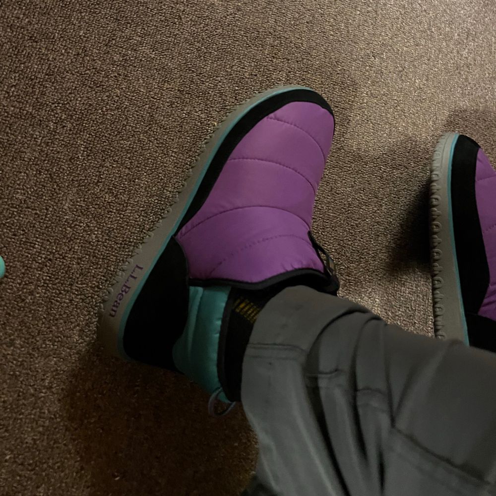 Purple ll bean quilted slippers