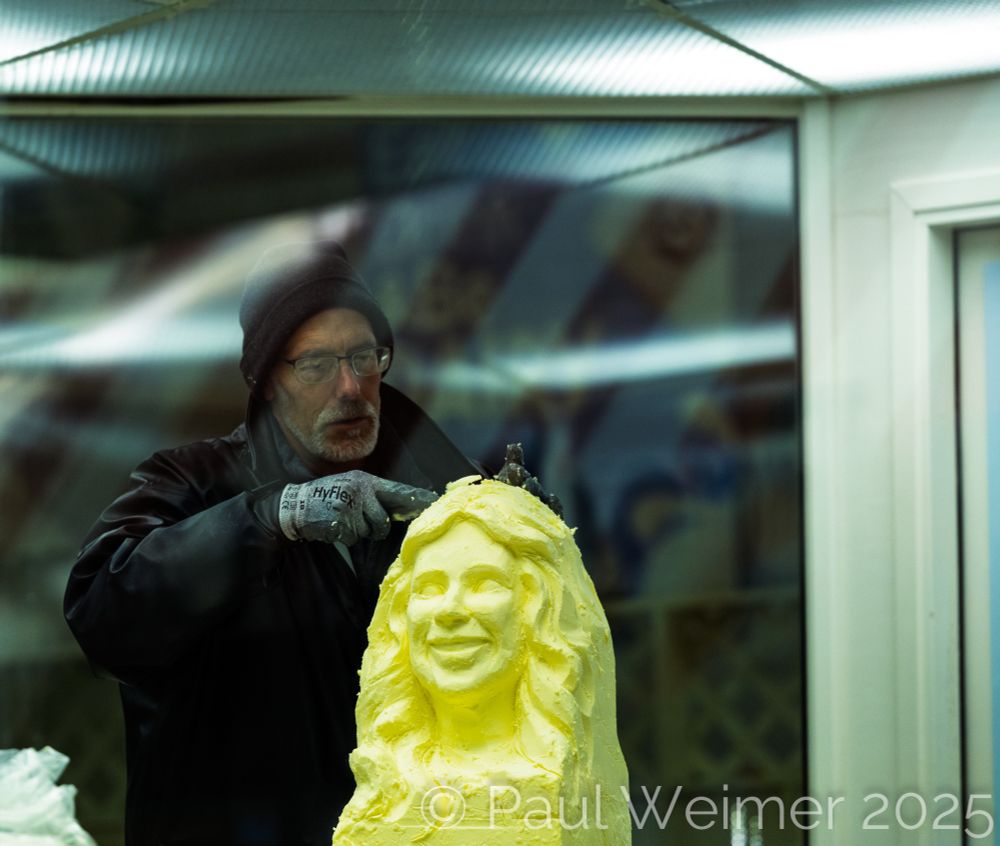 Butter carving at the MN state fair in progress