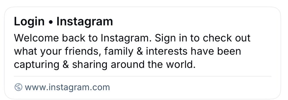 Login • Instagram
Welcome back to Instagram. Sign in to check out what your friends, family & interests have been capturing & sharing around the world.
@ www.instagram.com