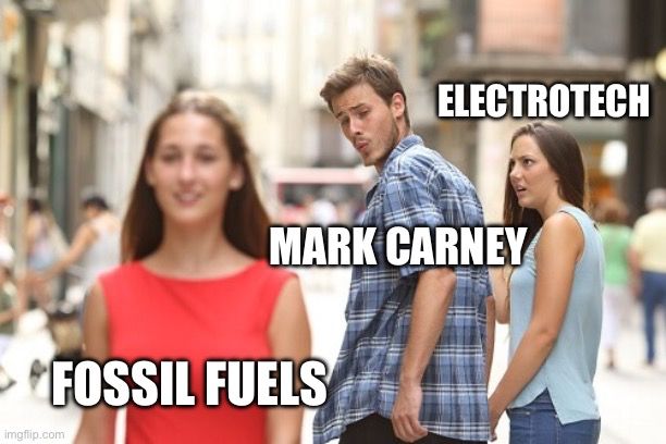 Carney checking out fossil fuels instead of electrotech. Doesn’t understand how toxic she is. 