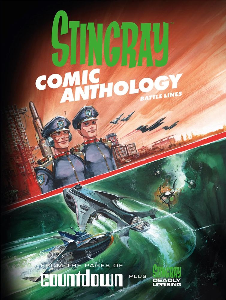 Stingray anthology 2 cover showing Phones and troy Tempest in heroic poses. 