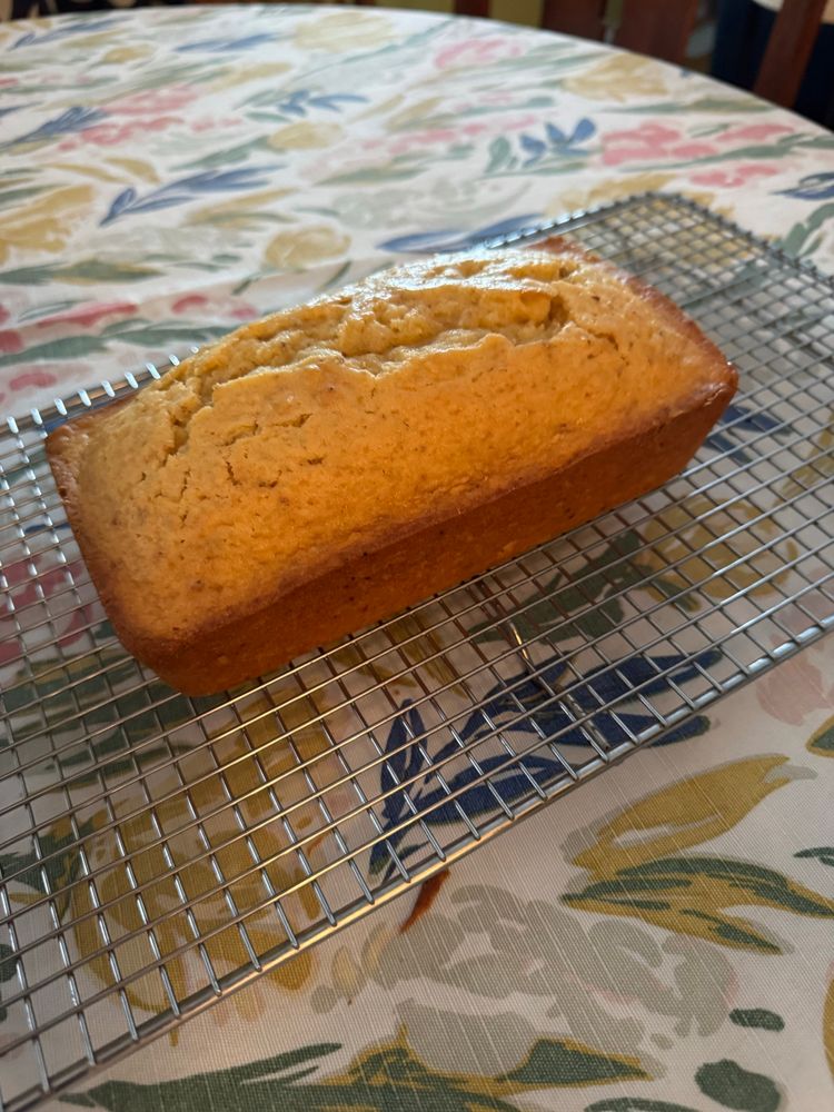 A loaf of lemon bread, I omitted my usual blueberries to comply with her diet.
