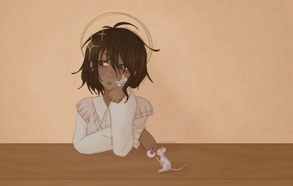 Anouk giving her communion to whiskers