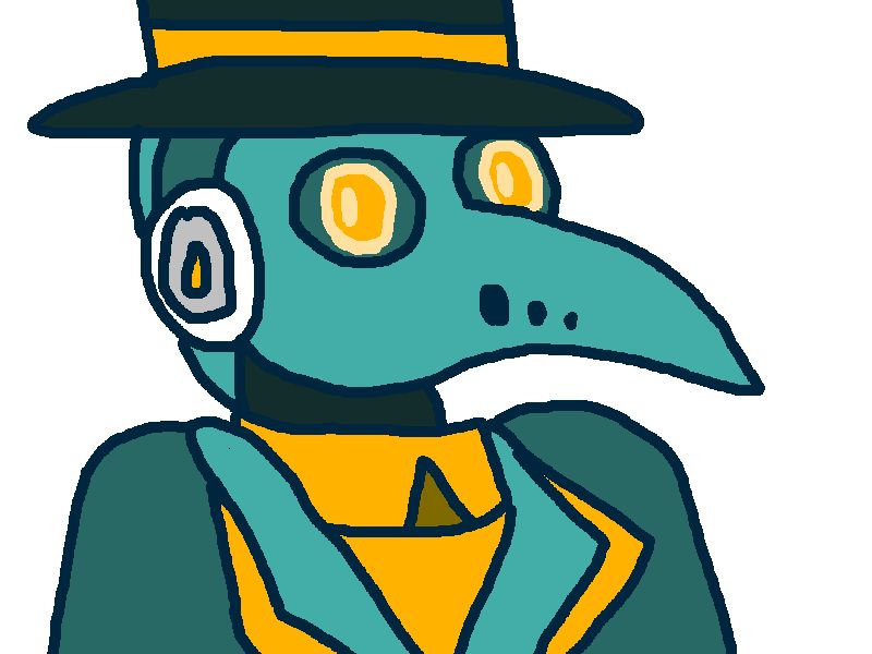 Melody Man's OC drawn digitally in a somewhat crude style.