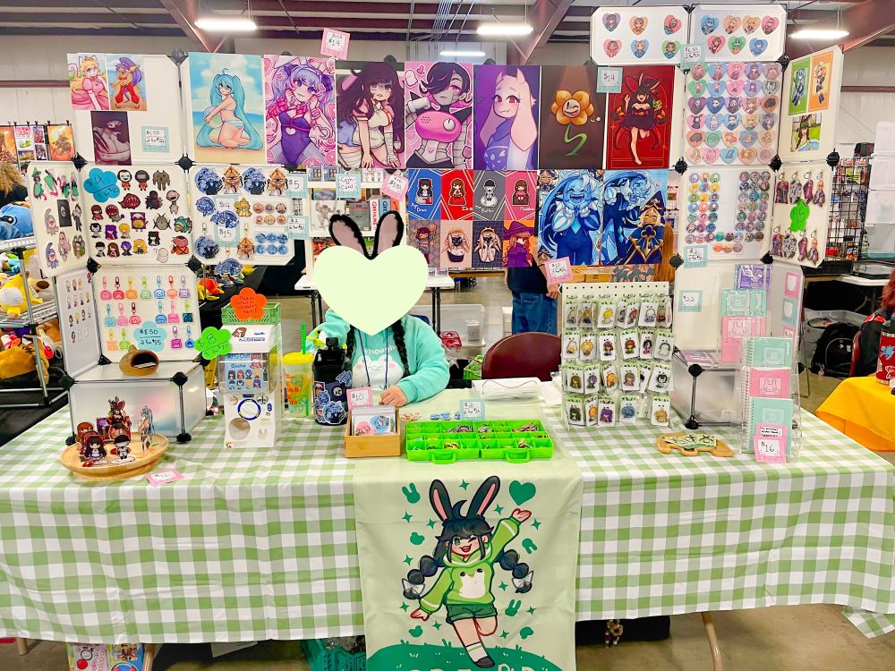 Artist alley booth for Illinois Game Con 2026