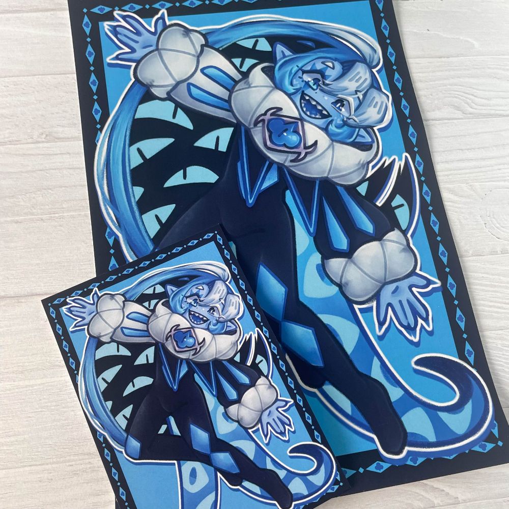 🎨 4x6 inch postcard and 8x12 inch poster size prints of shadow milk cookie from cookie run kingdom