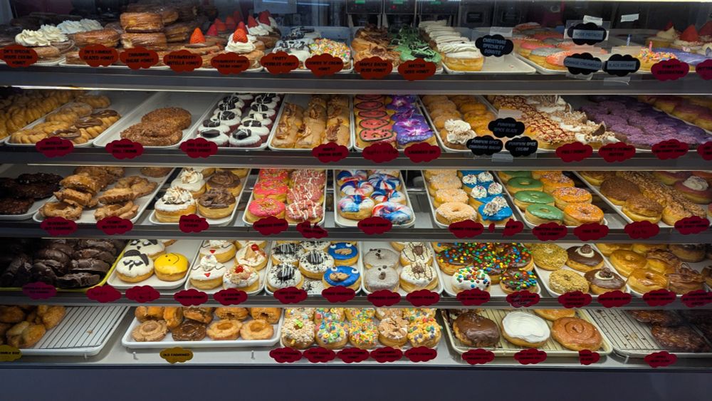 donuts in refrigerated case