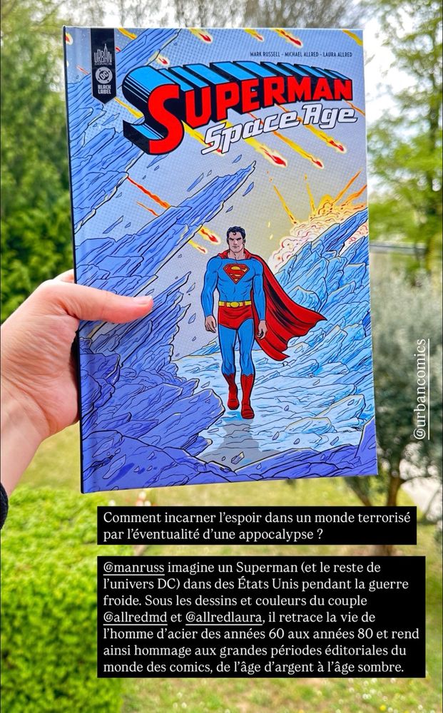 Comment incarner l'espoir dans un monde terrorisé par l'éventualité d'une appocalypse?
Mark Russel imagine un Superman (et le reste de l'univers DC) dans des États Unis pendant la guerre froide. Sous les dessins et couleurs du couple Michael et Laura Allred, il retrace la vie de l'homme d'acier des années 60 aux années 80 et rend ainsi hommage aux grandes périodes éditoriales du monde des comics, de l'âge d'argent à l'âge sombre.