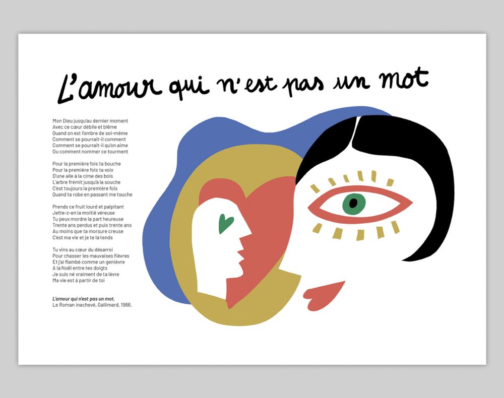 Planche illustrée du poème "L'amour qui n'est pas un mot"