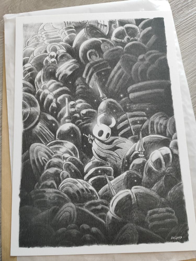 Le personnage de Hollow Knight.