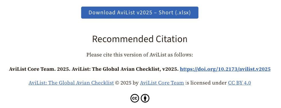 Recommended citation (see https://www.avilist.org/checklist/v2025/)