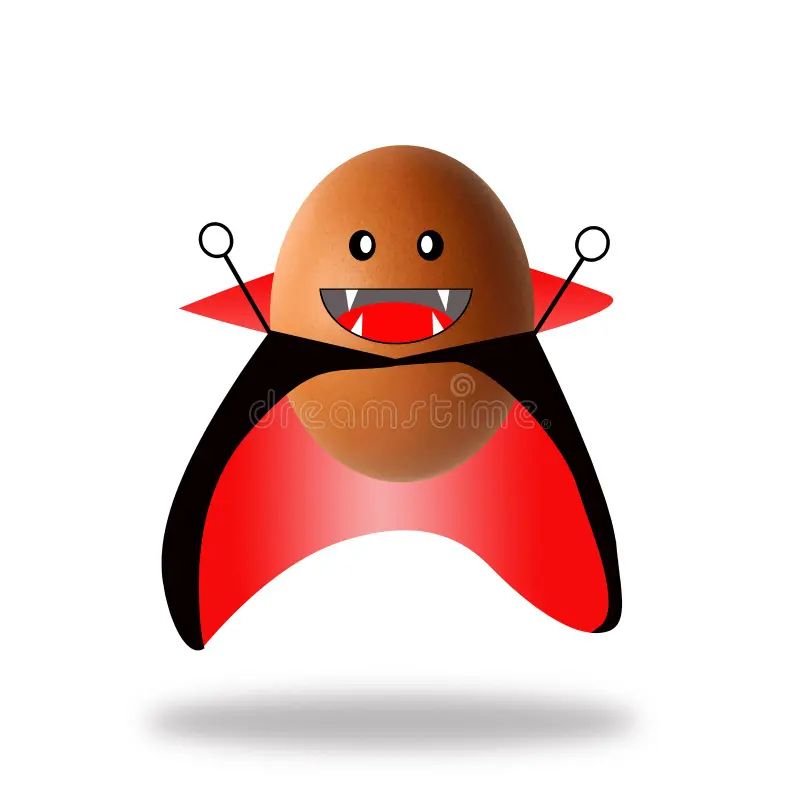 Un œuf déguisé en Dracula.