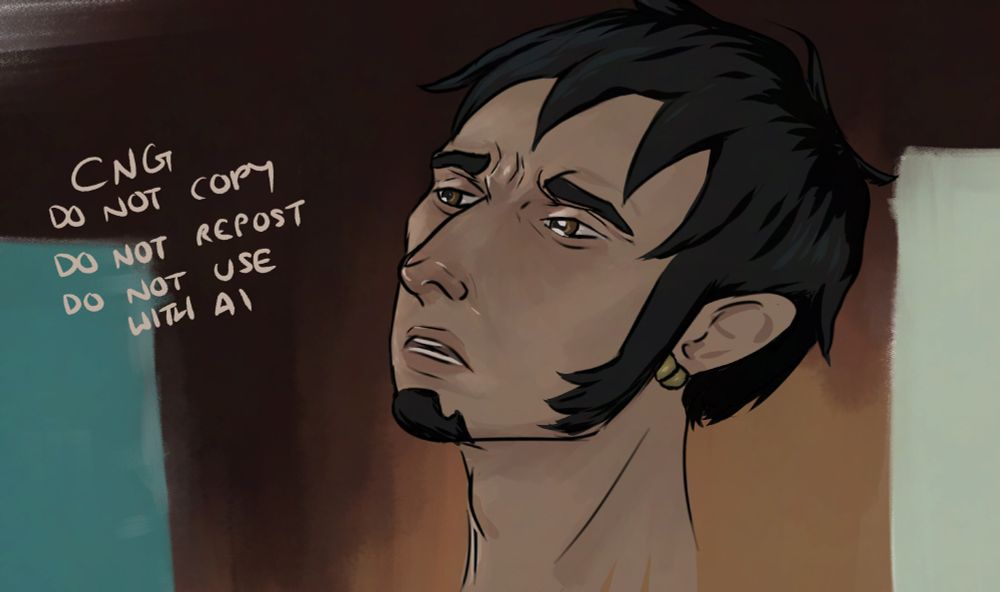 A screencap redraw of Hawkeye Pierce in MASH as Trafalgar Law. Trafalgar Law is on the verge of tears. 