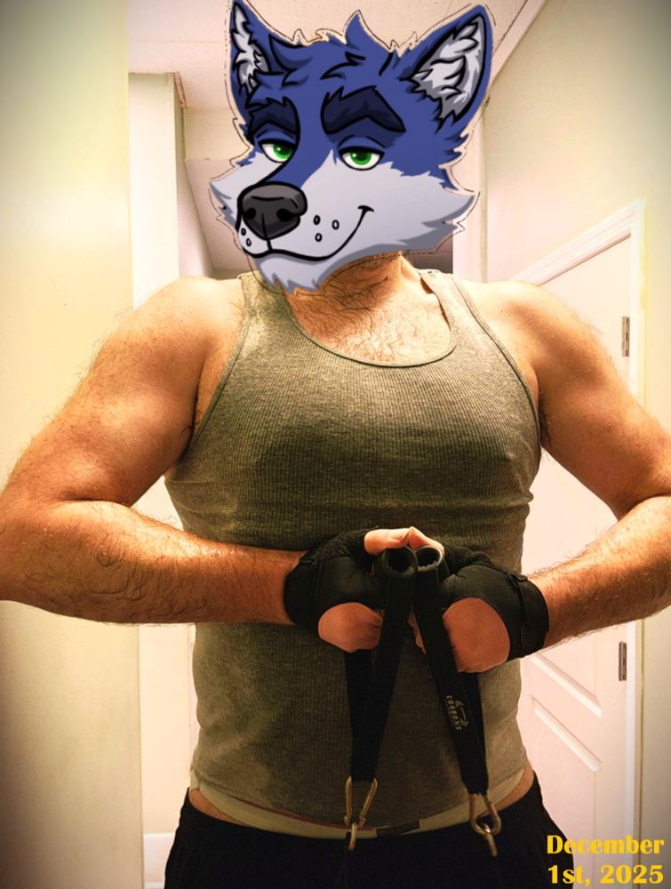 Flexing picture marked Dec 1st, 2025, sticker over face