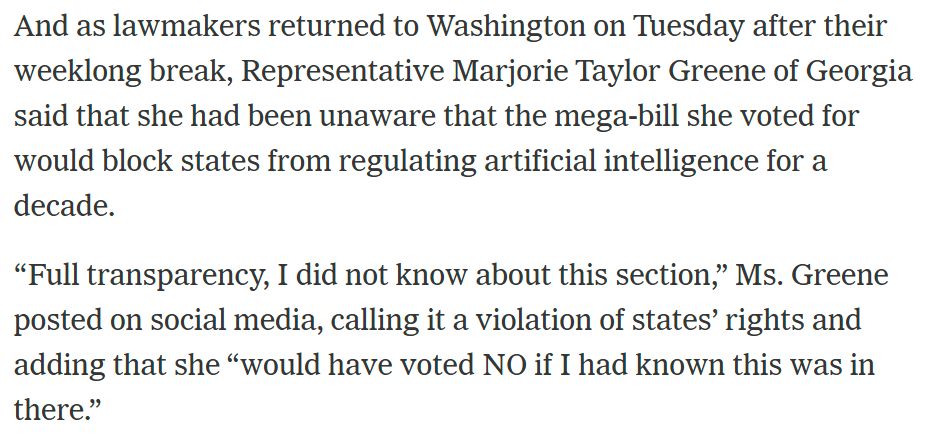 Quote from NY Times.