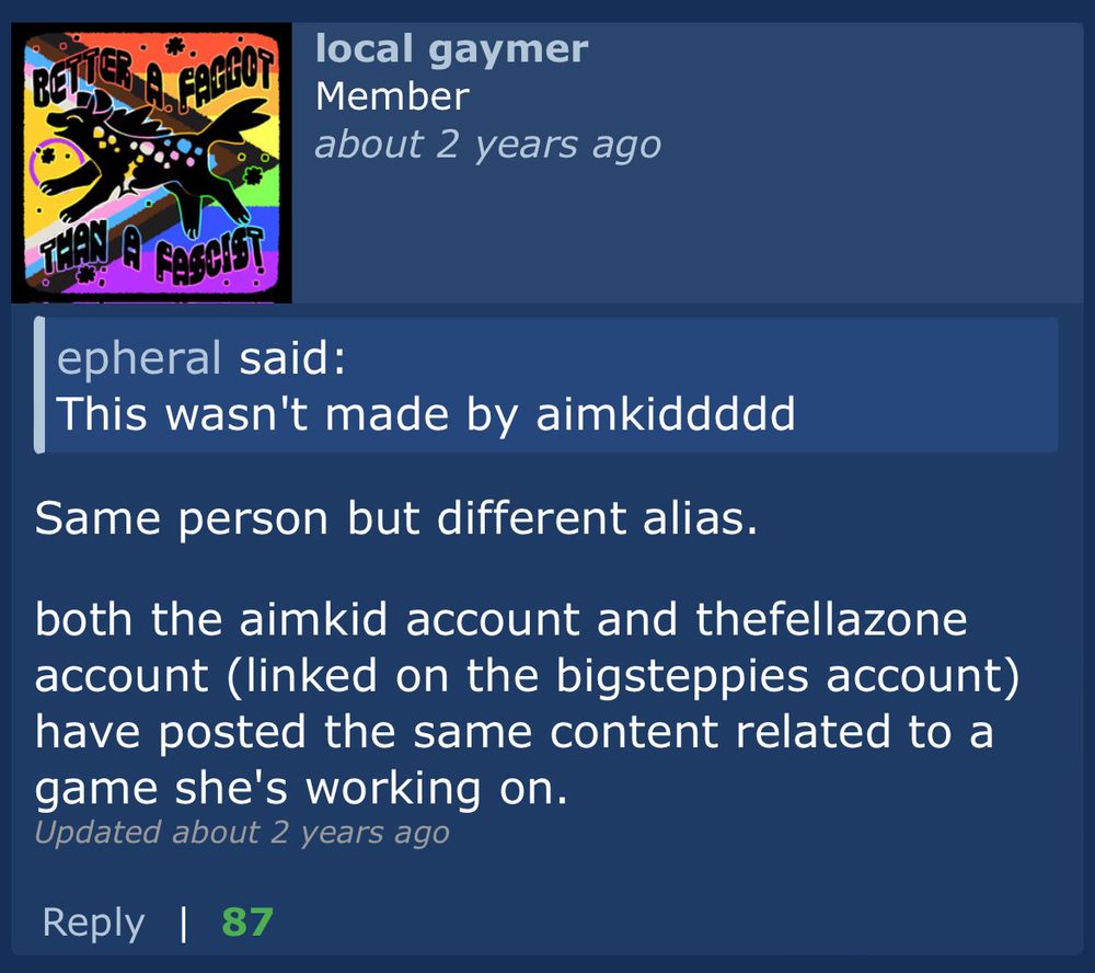 A post on e621 saying they are the same person allegedly 