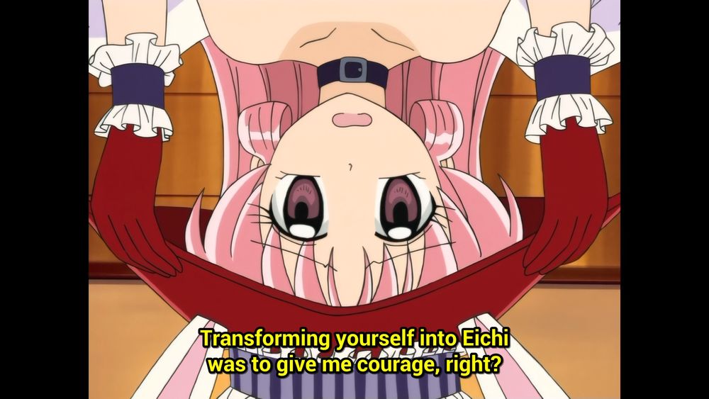 Mitsuki: "Transforming yourself into Eichi was to give me courage, right?"