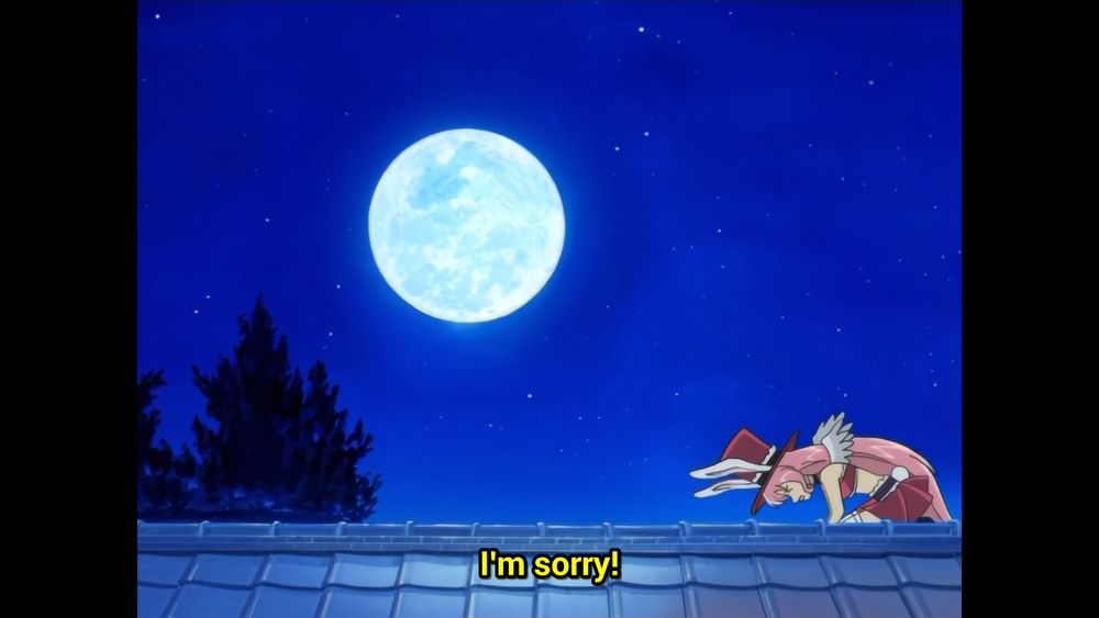 Meroko retreats to the roof, continually apologizing