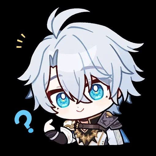 Phainon Honkai: Star Rail emoji/sticker pointing at himself with a question mark