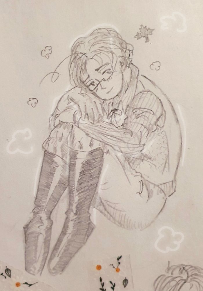 Hetalia fanart. Canada resting his head on his knees