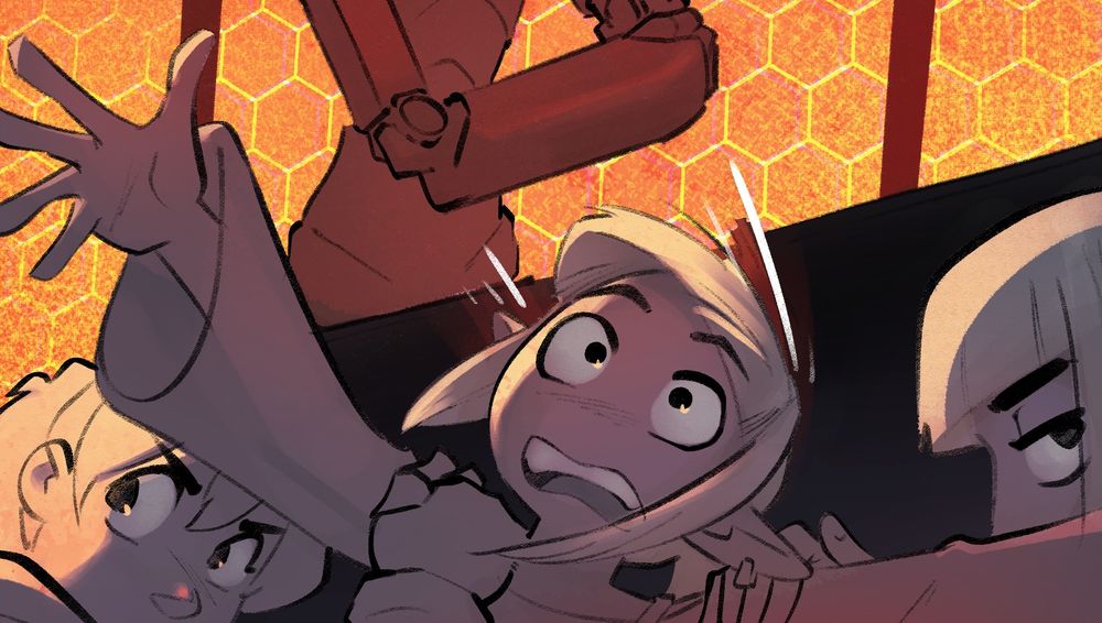 augh i'm a young person being pulled down to hide by two older ones in this image