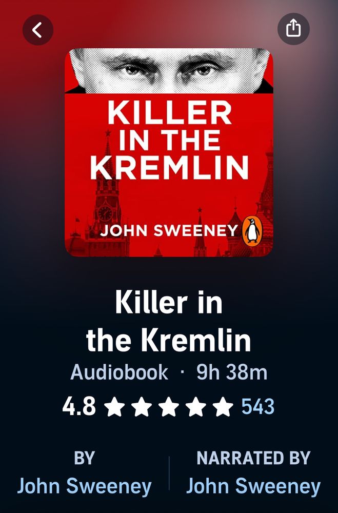 John Sweeney book cover for “Killer in the Kremlin”.