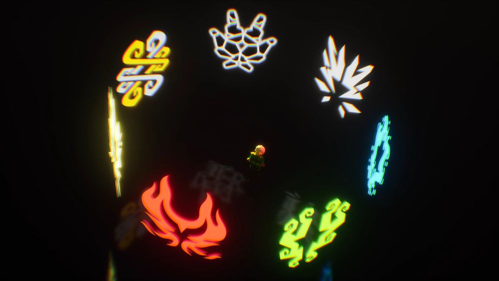 Screen cap from NINJAGO DRAGONS RISING. Lloyd meets the Council of the Source Dragons.