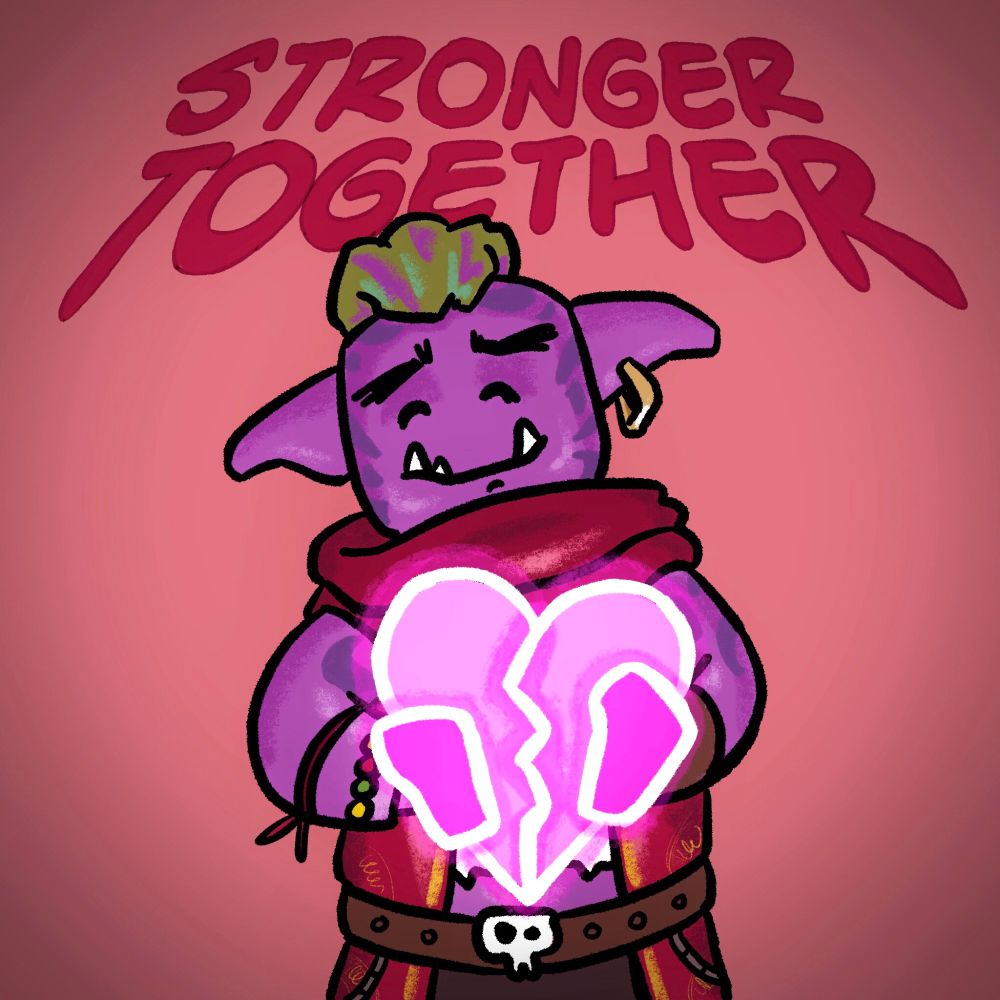 Geo from NINJAGO DRAGONS RISING uses Elemental Fusion to repair two halves of a broken heart. The Valentine's Day message at the top of the card reads "Stronger Together," which is a recurring theme of the series. I had planned to draw a series of Ninja Valentines... but didn't.