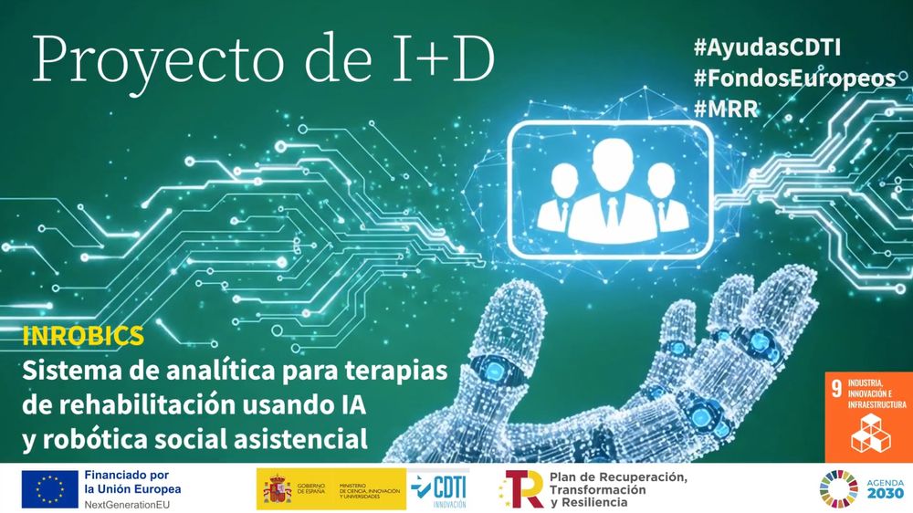 🚀 Rehabilitación del futuro: gracias a las #AyudasCDTI y los #FondosEuropeos #MRR, proyectos como el de 
@inrobics
 llevan la #tecnología al cuidado de las personas 👇

🤖Sistema de #rehabilitación basado en #IA y #robótica social asistencial 

🤝Apoyando a través de ayudas #NEOTEC: http://acortar.link/PGAvBD

#AyudandoCrearFuturo #nextgenerationeu #PRTR #subvención #tecnología #innovación #InteligenciaArtificial #Agenda2030 #ODS9

@CienciaGob
 
@P_Recuperacion
