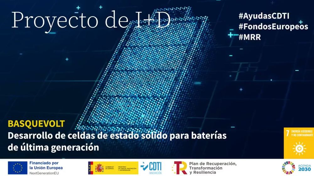 🔋 Impulsamos la #innovación energética con #AyudasCDTI y los #FondosEuropeos #MRR apoyando proyectos como #Basquevolt 👇

💡 Desarrollo de celdas de estado sólido para #baterías de última generación 👉 https://basquevolt.com/es

🚀 Proyecto respaldado con #NEOTEC: http://acortar.link/PGAvBD

#AyudandoCrearFuturo #NextGenerationEU #PRTR #subvención #tecnología #Agenda2030 #ODS7
