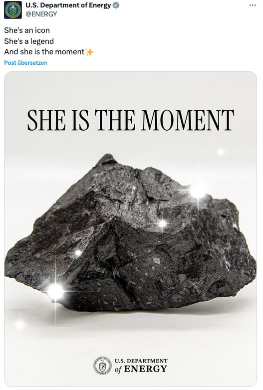 The US Department of Energy trying to make coal sounds sexy or innovative somehow, and failing: 