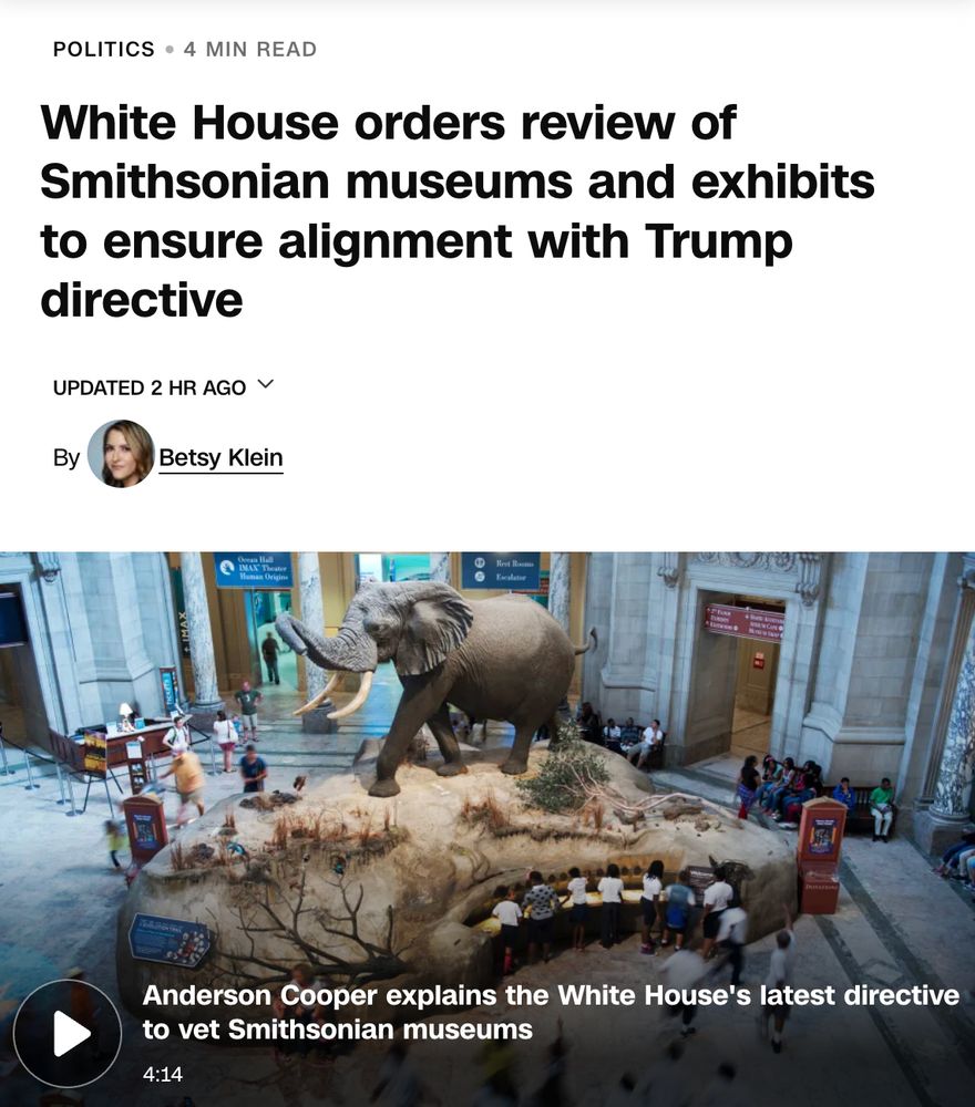 ARTICLE: White House orders review of Smithsonian museums and exhibits to ensure alignment with Trump directive