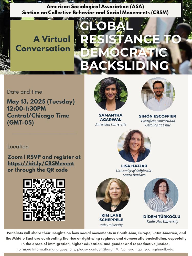 ASA Section on Collective Behavior and Social Movements  
Virtual Conversation on “Global Resistance to Democratic Backsliding”