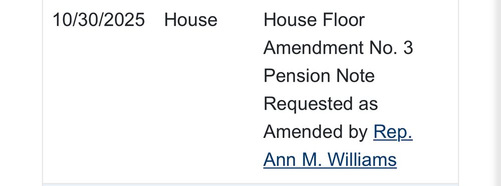 10/30/2025 House

House Floor


Amendment No. 3


Pension Note


Requested as


Amended by Rep.


Ann M. Williams