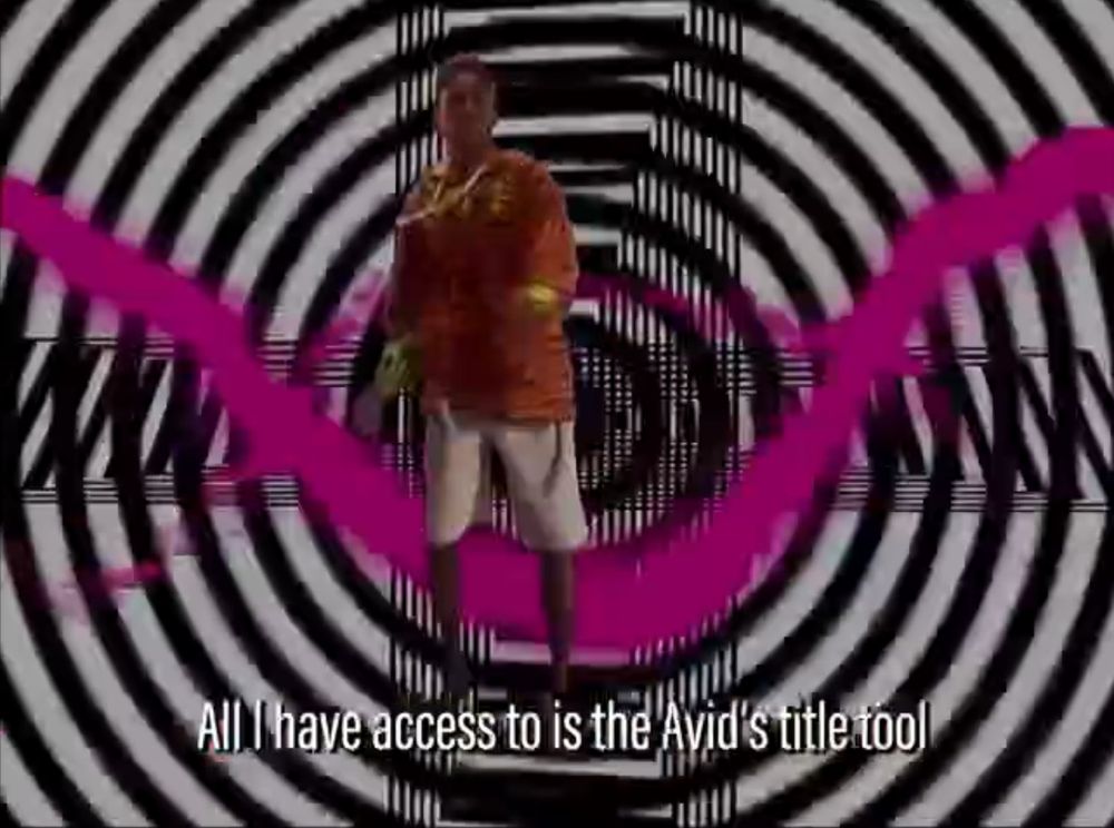 Subtitles reading “All I have access to is the Avid’s title tool”