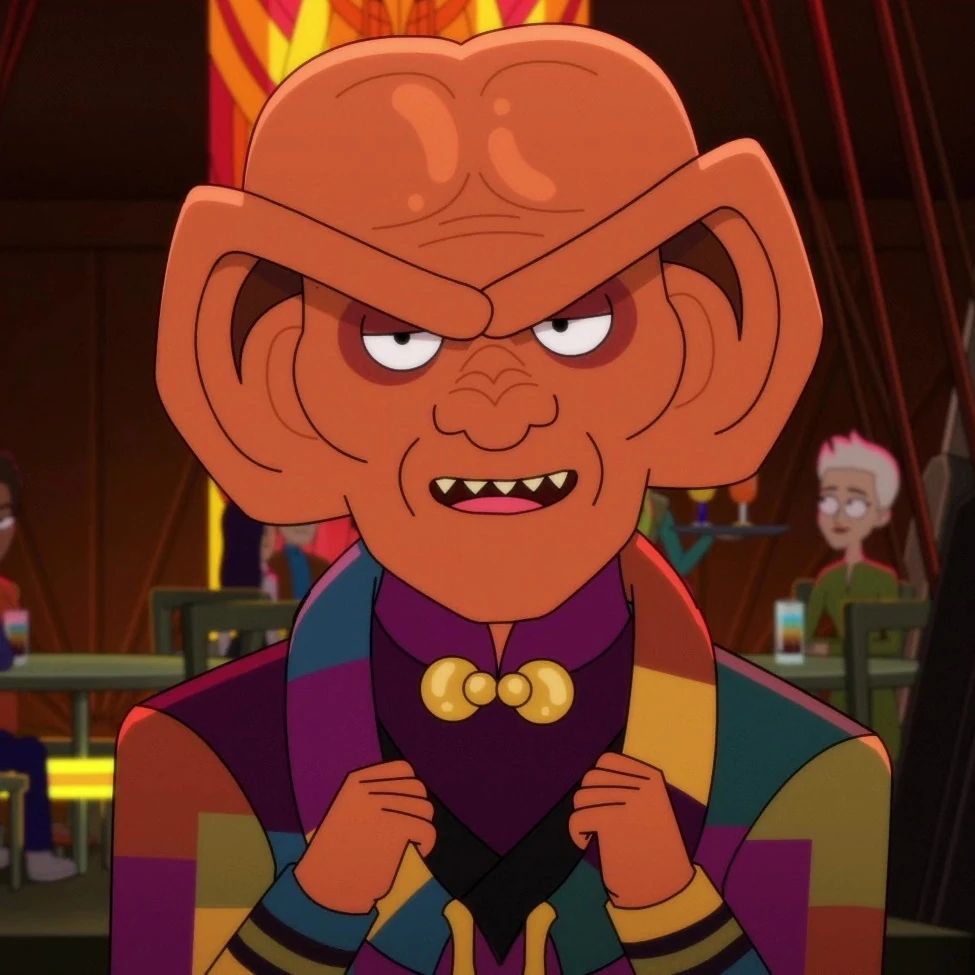 Quark, from Star Trek: Deep Space Nine, in Lower Decks cartoon form.