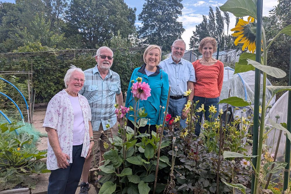 Lisa Smart MP with some of the plotholders at Woodley allotments