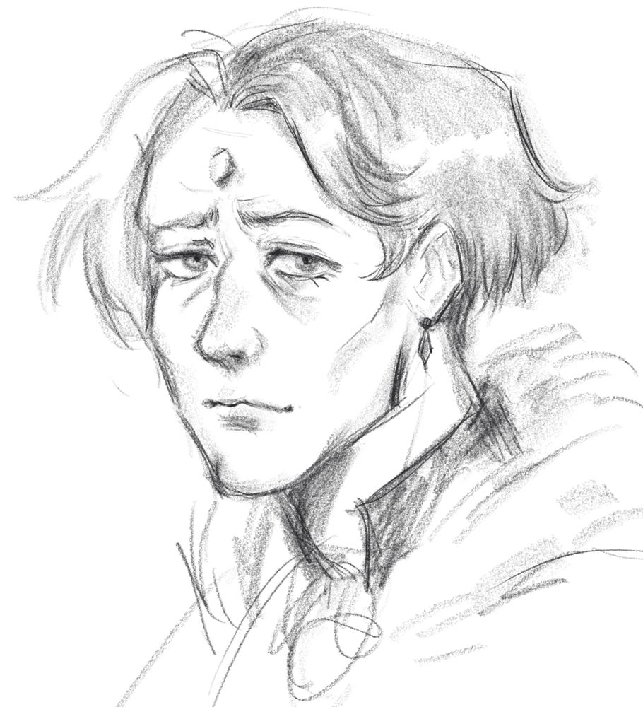 sketch of emet-selch from hit MMO final fantasy xiv