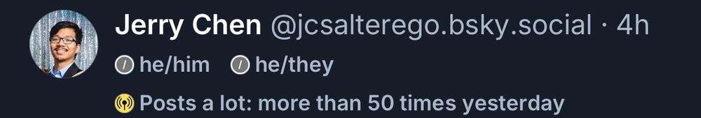 Jerry’s account with the Posts a lot: more than 50 times yesterday label