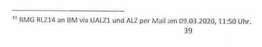 Fußnote: Referat RLZ13 an Bundesminister per Mail am 9.3.2020