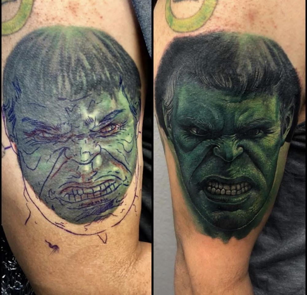 I’ve do these kinds of tattoos. I wouldn’t necessarily call it a cover up because I keep some of the original design. 

I’ve been calling them “enhancements”. Like I’m not covering up your tattoo just making it better. But some people say enhancements sounds like a steroid reference or something. 

Idk what do you fellow artist call this? A cover up? An enhancement? Something else entirely? Originally posted by MottasTattoosSATX on r/tattoos on December 18th, 2025.