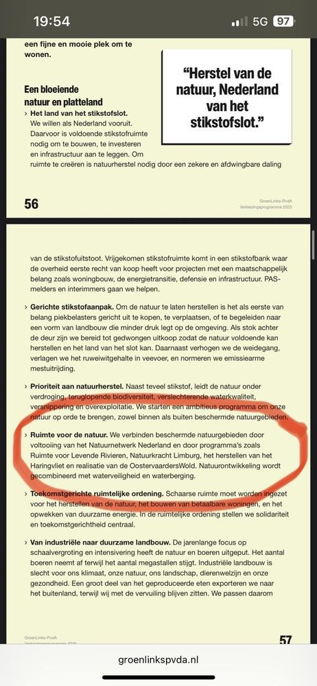Pagina 56-57 uit het verkiezingsprogramma van GroenlinksPvdA.nl