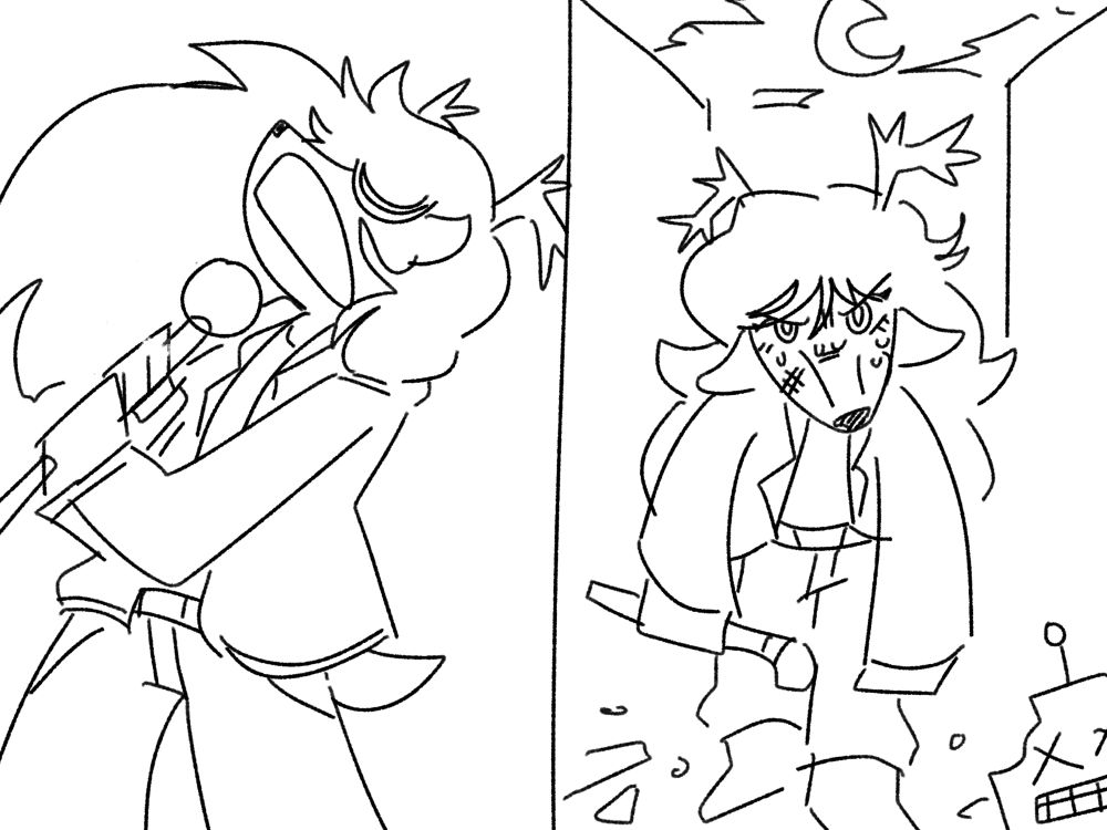 Novas day job as a single contrasted by Novas night job taking out robots
