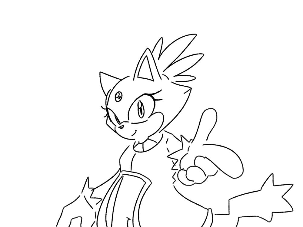 Blaze smiling and pointing